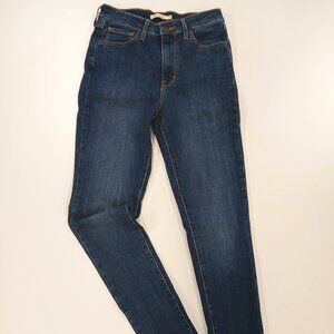 Levi's Women's 721 High Rise 11" Skinny Jeans Stretch Dark Wash Size W29 L32